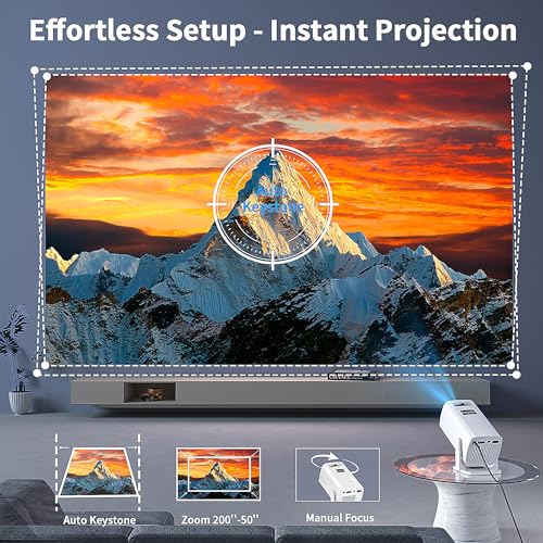 Sucetiho Mini Projector, Portable Outdoor Projector 4K Supported の商品画像 3