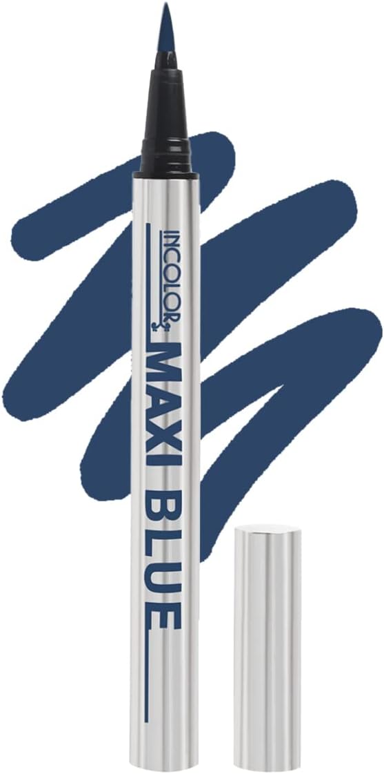 INCOLOR Ic058 Maxi Matte Eyeliner, Long Lasting, Light Weight, Smudgeproof Sketch Pen Eyeliner For Girl & Women, 2G (Blue)