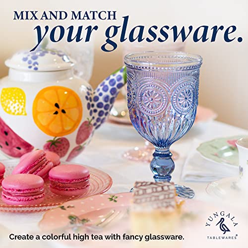 Yungala Blue Wine Glasses Set Of 6 Blue Goblets - Blue Glassware For Vintage Wine Glasses, Colorful Wine Glasses, Colored Glassware Or Glass Goblets #TOP7