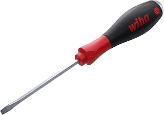 Wiha 53015 Slotted Screwdriver with SoftFinish Handle and Solid Metal Cap, 4.5 x 90mm