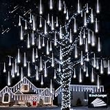 Aluan Christmas Lights Outdoor Meteor Shower Lights White 16 Inch 10 Tubes 360 LED Falling...