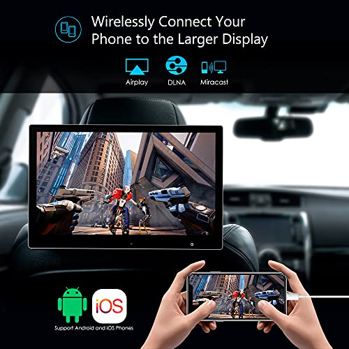 Xtrons 12.5 Inch Android Car Headrest Touch Screen Portable Video Players For Car Backseat Headrest Mount Monitor Support Netflix/Youtube, 2K Video, Auto Dimming, Phone Mirror, Wifi, Hdmi Out, Usb/Tf #TOP5
