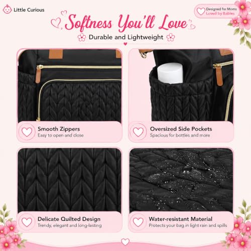 Image of Baby Diaper Bag | Diaper Bag for Mothers For Travel | Baby Bags For Mothers Carry | Baby Diaper Bag For Mother For Travelling |Quilted Lugguage Nappy Handbags