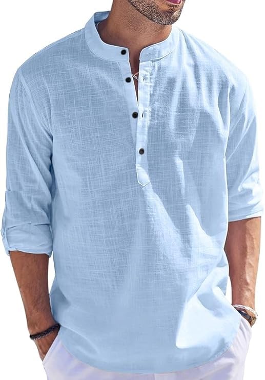 luxrio Men's Cotton Linen Blend Short Kurta Textured Casual Full Sleeves Shirt - Casual Ethnic Wear-picture-33
