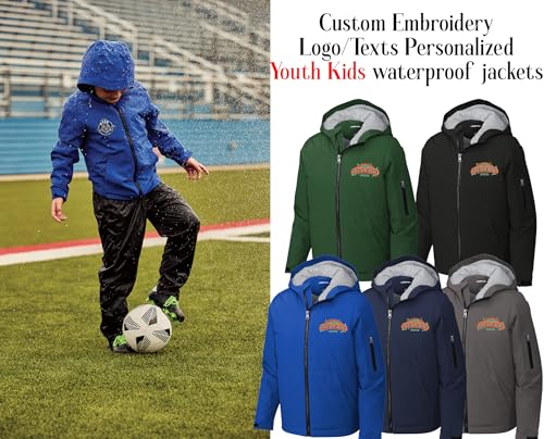 INK STITCH Youth Kids Yst56 Custom Add Logo Texts Embroidery Insulated Wind Jackets3