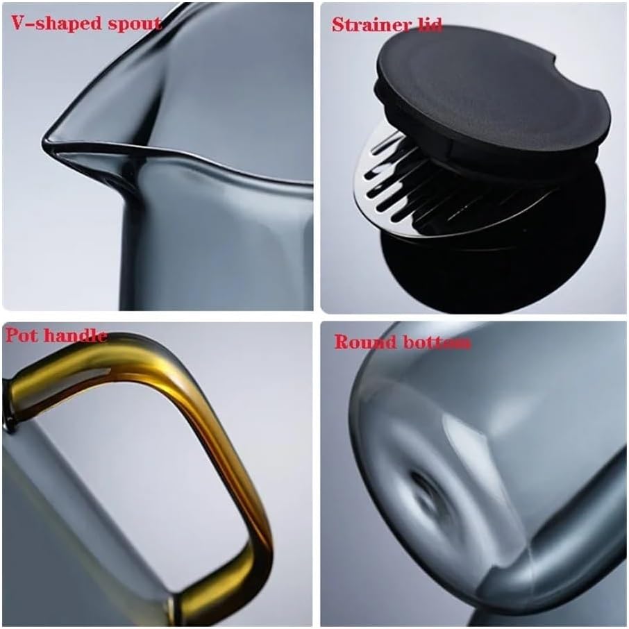 Tea Set Thickened Heat-resistant Glass Water Pitcher Large-capacity Household Kitchen Drinkware Carafe Milk Coffee Tea Pot 1600ml Teapot Set