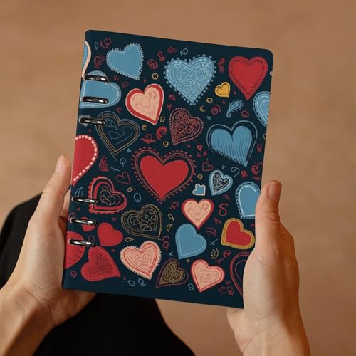 Carnet de notes A5 élégant en cuir synthétique avec fermeture cœur - 7