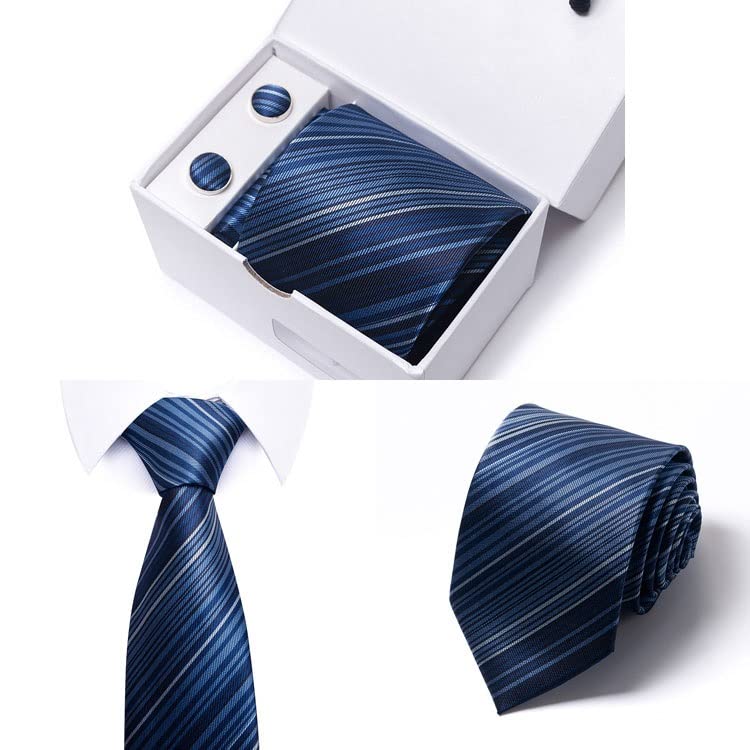 Set de corbata geométrica de seda para hombre miniatura 3