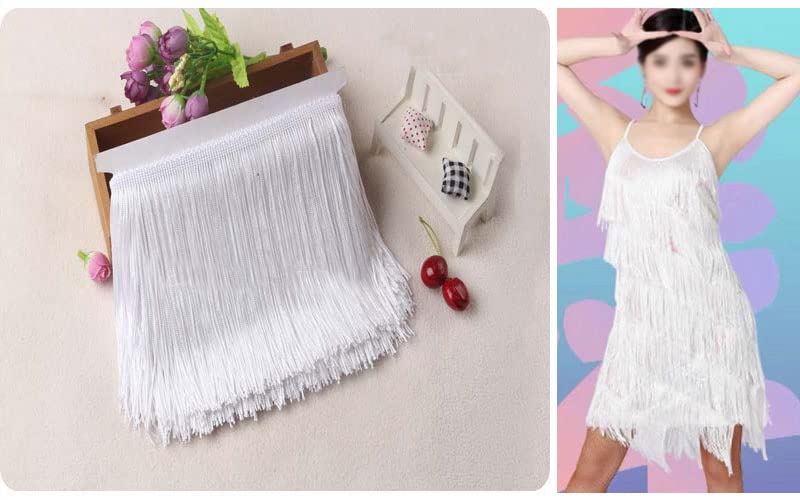 YYCRAFT Fransenbordüre Mit Quasten - 9,1m Regenbogen Für Nähen & Deko