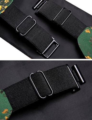 Image of Barry.Wang Men Silk Paisley Cummerbund and Pre-tied Bowtie Handkerchief Cufflink Set for Tuxedo