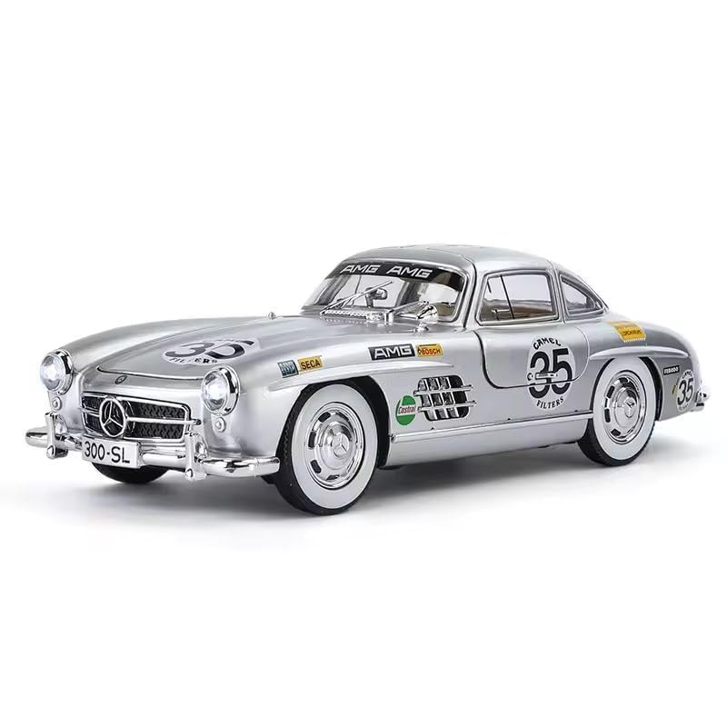 Image of VARIYA ENTERPRISE Exclusive Alloy Metal Pull Back Die-Cast Car Diecast Metal Pullback Toy Car with Openable 6 Doors,Light Music Boys Gifts Toys (1:24 Marcedees Benz 300SL-Multicolor)