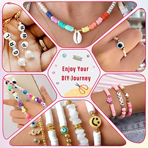 Quefe Clay Beads For Jewelry Making Kit, Charm Bracelet Making Kit For Girls 8-12, Polymer Heishi Beads For Crafts, Preppy, Gifts #TOP5