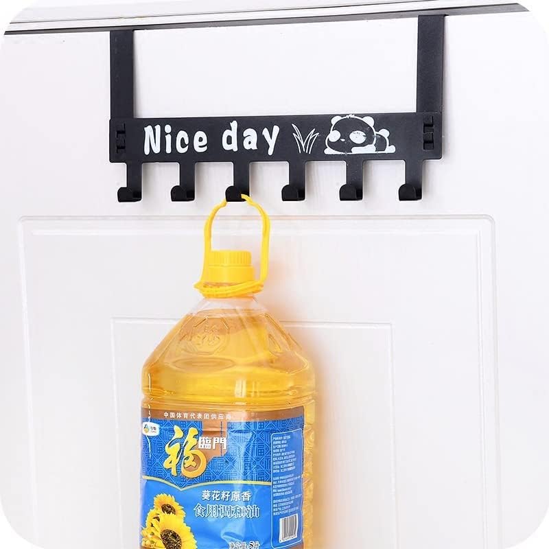 Glitzn The Door Hanger for Cloths, Drill Free Door Hanging Hooks Suitable for Bathroom, Bedroom, Kitchen | Scarf, Coat, Towel Holder | Removable Door Hanger | Carbon Steel 6 Hooks 2