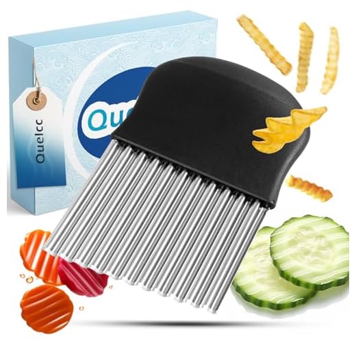 Quelcc Cuchillas Onduladas, Cortador de Patatas, Cuchillo Ondulado de Acero Inoxidable, Cortador De Patatas y Verduras para Cortar Patatas y Frutas y Verduras y Gofres