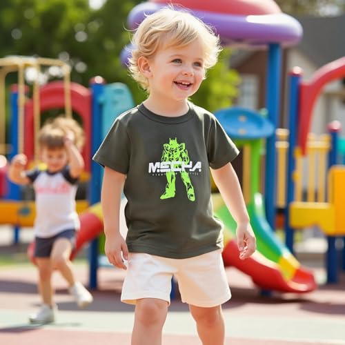 Image of DEEKEY Toddler Boys Shirts Short-Sleeve Little Kids t Shirts Boys' Tops, Tees & Shirts Graphic TEE Age for 2-7 Years 4-Pack