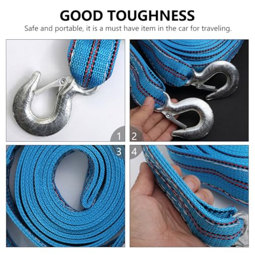 Cuerda de remolque para coche con doble capa para evitar tirones y roturas 3