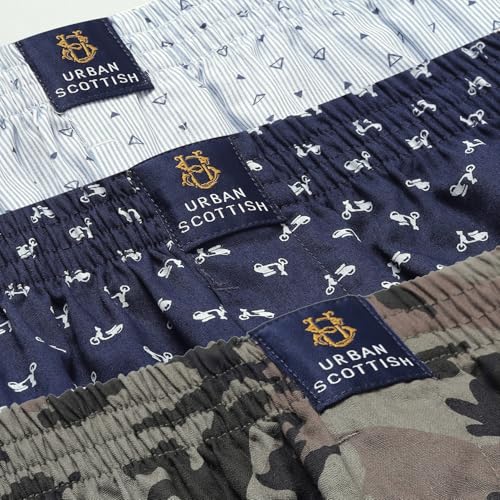 Image of Urban Scottish Ultra-Comfortable Men's Boxer Pants - 100% Cotton Material with A Stylish Print - Soft and Stretchy Elastic Waist Band - Dynamic Movement and Hardwearing Stitching - Breathable with A Gentle Snug Fit