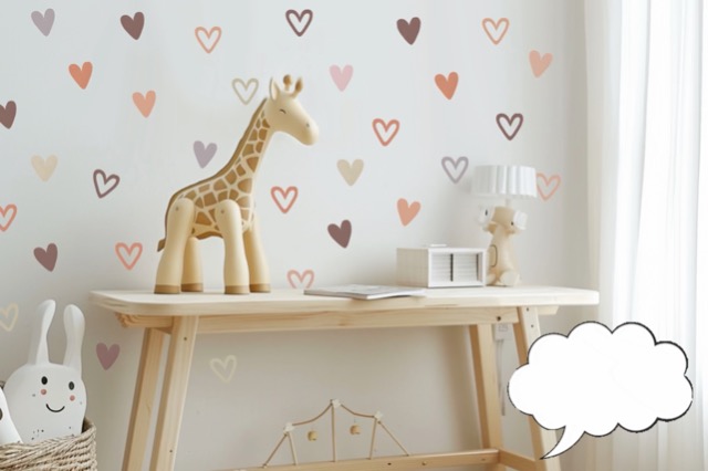 Vinilos Decorativos de Corazones Boho para Pared Beige miniatura 7