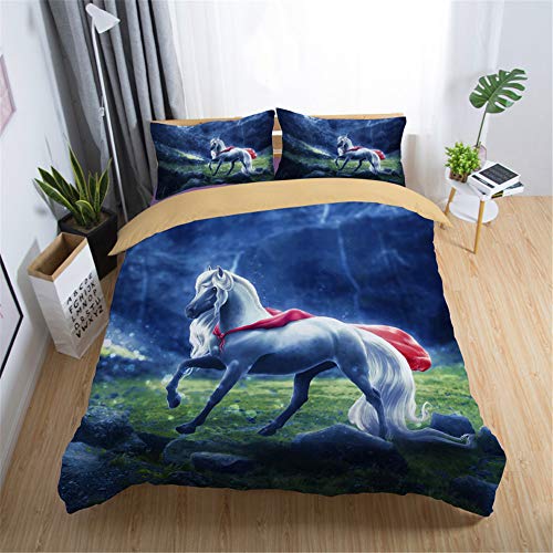 Stillshine Ropa de Cama Juvenil 90 Animal 3D 2 Piezas Funda nórdica 180 x 220 + Funda de Almohada 50 x 75 Poliéster