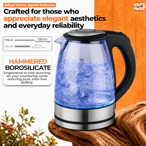 Image of ITALIA Premium Stainless Steel Electric Kettle 1.7L