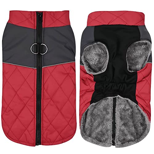 Ramiter 犬服 秋冬 長袖 暖かい ペット服 小型犬 セーター 女の子 犬 服 冬 コート ふわふわ パーカー 可愛い ドッグウェア 保温 犬の服 着脱簡単 犬/服 小型犬 秋冬 散歩 ペットウェア 中型犬 誕生日 犬 tシャツ お散歩(XS,レッド