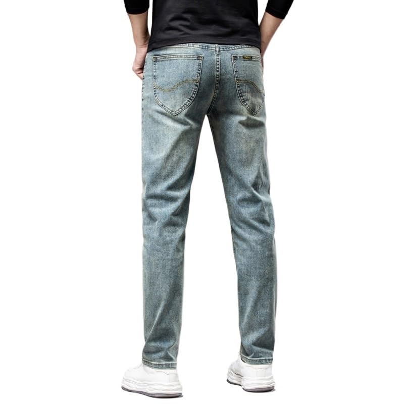 Stretch Vintage Straight Leg Jeans Cotton Spring and Autumn Office Pants Jeans2