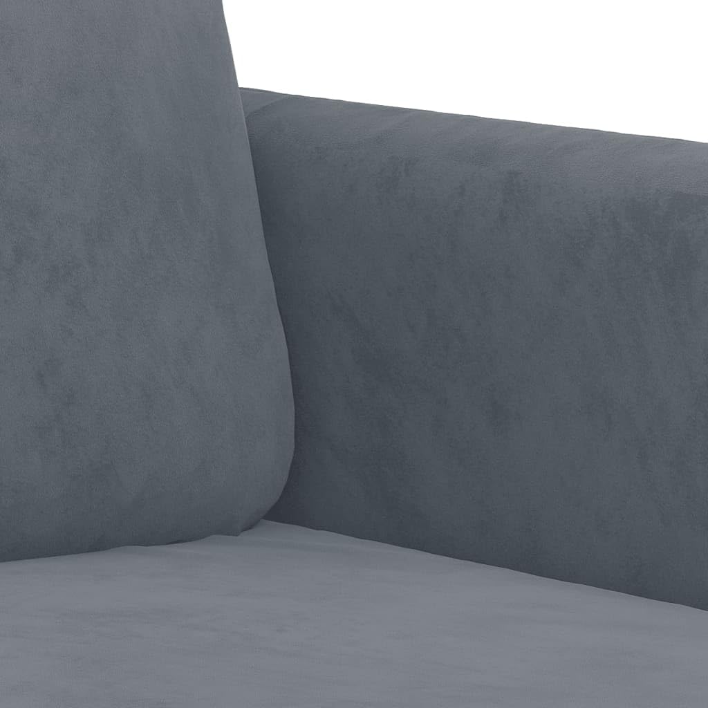 Juego de 2 sofás de terciopelo gris oscuro, sofás de 2 plazas con acolchado de espuma, estructura de metal estable y madera contrachapada, muebles de salón modernos, sofá multiusos que ahorra