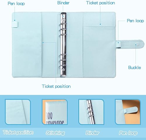 Miniatura 3 de Carpeta de desafío de 100 sobres, manera fácil y divertida de ahorrar $5,050, libro de desafíos de ahorro, carpeta de libros de presupuesto, libro