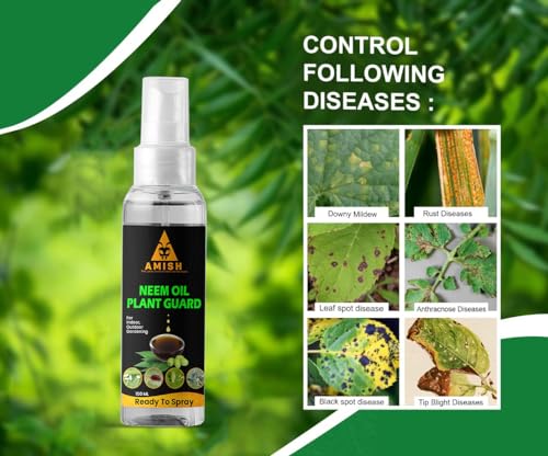 Image of Amish Herbal Neem Oil Spray 100 ml |100% Pure & Water-Soluble Neem Oil Spray for Plants | 100ml Ready-to-Use Plant Insecticide, Fungicide & Miticide | Safe for Indoor & Outdoor Garden