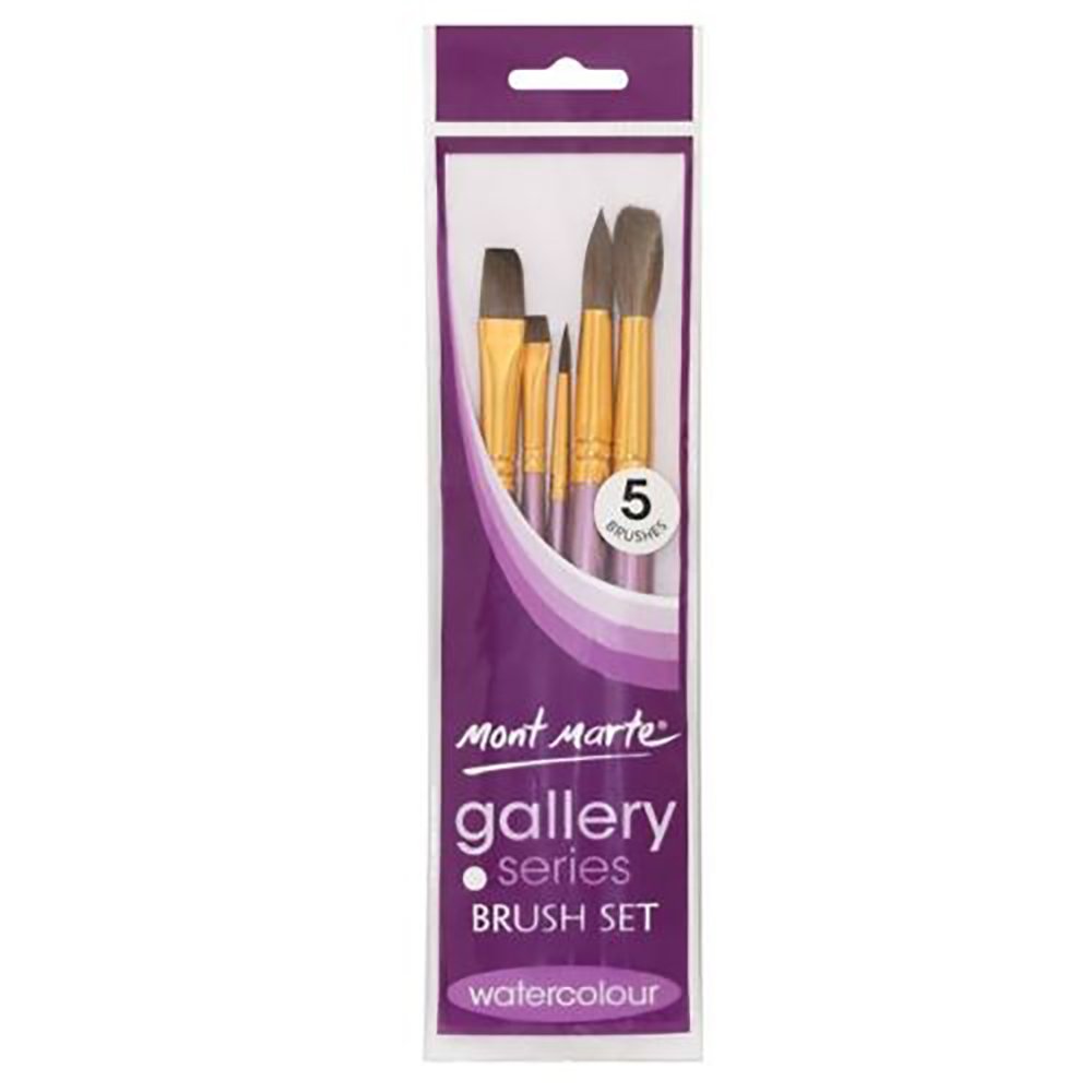 Mont Marte BRUSH SET GALLERY WATERCOLOR 5PCS