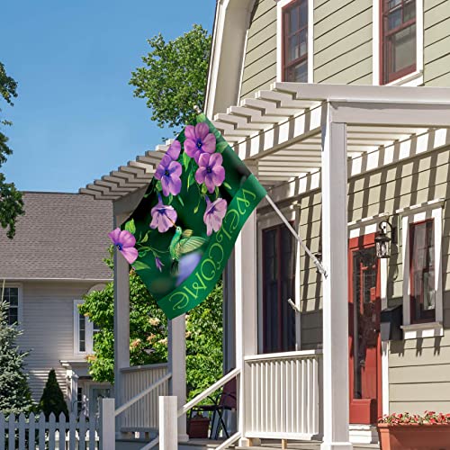 Morigins Welcome Hummingbirds Double Sided Decorative Spring Summer Flower House Flag 28"X40" #TOP6