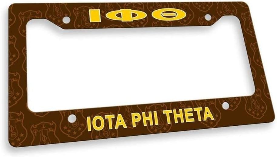 Iota Phi Theta Custom License Plate Frame Brown