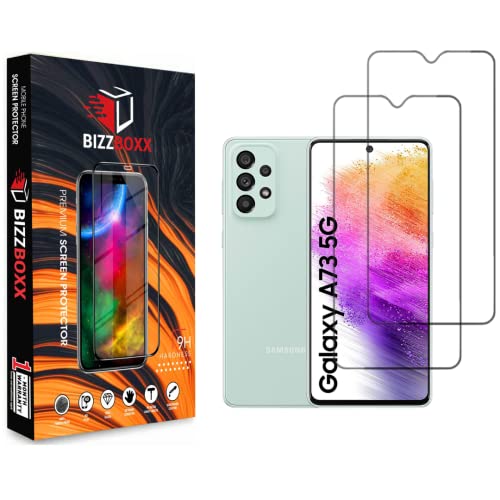 Image of Screen Protector Compatible with Samsung Galaxy A73 5G | DuraGlass Anti-Explosion, Military-Grade Tempered Glass | Full Screen Coverage, 9H Hardness | Easy Installation Kit (Pack of 2)