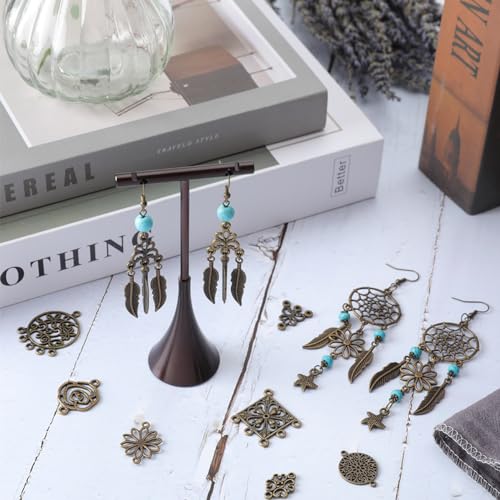 SUNNYCLUE 1 Box 80Pcs Flower Connectors Chandelier Earring Charms Flower Connector Charms Chandelier Charm Bulk Filigree Connectors Tibet Style Link Charm for jewellery Making DIY Bohemian Earrings - Image 4