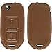 Produktbild PhoneNatic Echtleder Classic Schlüssel Hülle kompatibel mit der VW 2-Tasten Fernbedienung in Hellbraun Klappschlüssel 2-Key