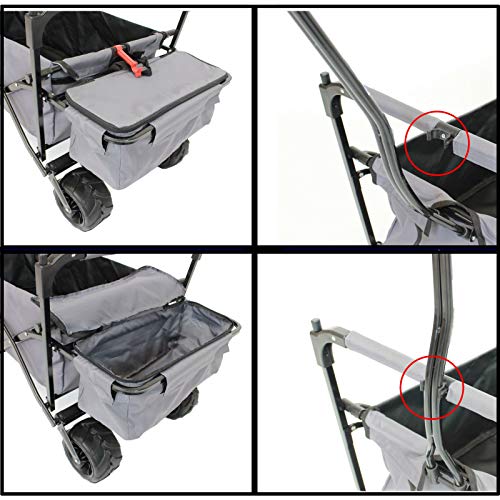 TRUTZHOLM Bollerwagen faltbar mit Dach 105 l Handwagen Gerätewagen Transportkarre Transportwagen drehbare Vorderräder 75 kg Tragkraft
