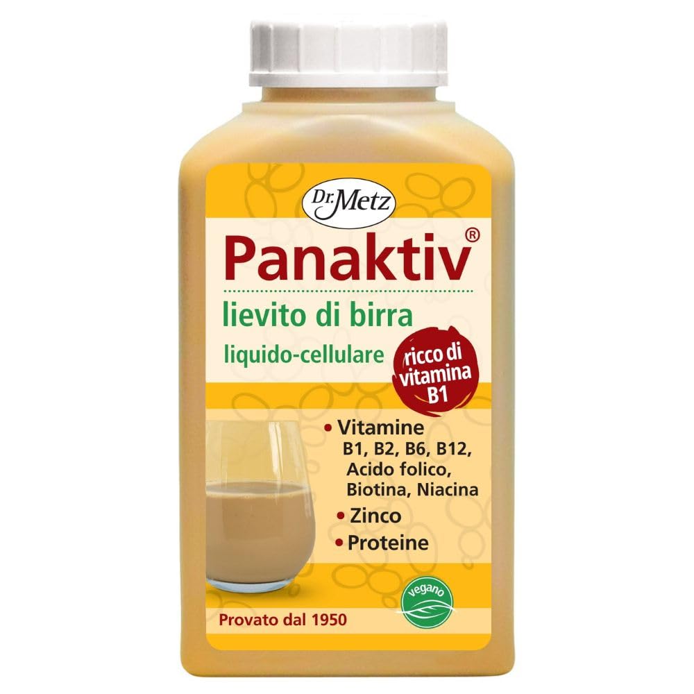 Panaktiv® - Lievito di birra liquido, 500 ml • vitamine B1, B2, B6, B12, acido folico, biotina, niacina, potassio, zinco • qualità dal 1950 • prodotto in Germania