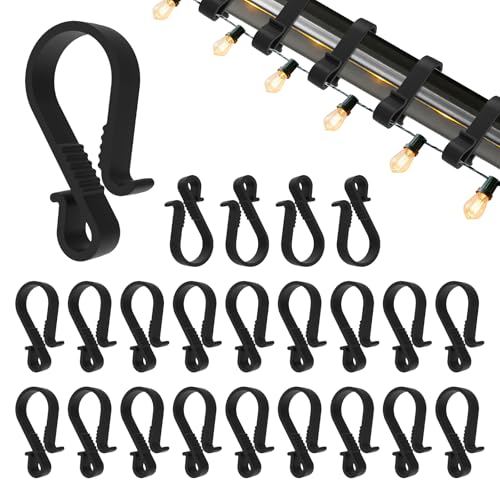 Gcstnn Dachrinnenhaken für Lichterkette 40x Befestigung Lichterkette Outdoor Dachrinnenhalter Dachrinne Sunststoff für Weihnachten Lichterketten Weihnachtsbaum Außen-Schwarz