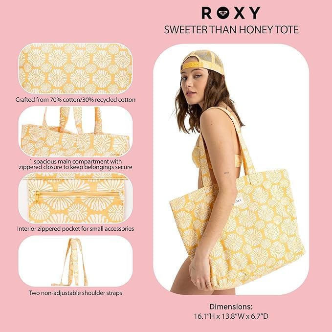 Image of Roxy Cotton Tote Bag | Everyday Carry | Beach | Travel | Vacation | Reusable | Lightweight