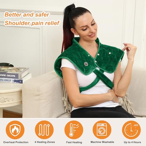 Vofuoti Cordless Heating Pad for Neck and Shoulders - Portable, Weighted, 3 Heat Settings, 16'' x 22'', 2.2lbs