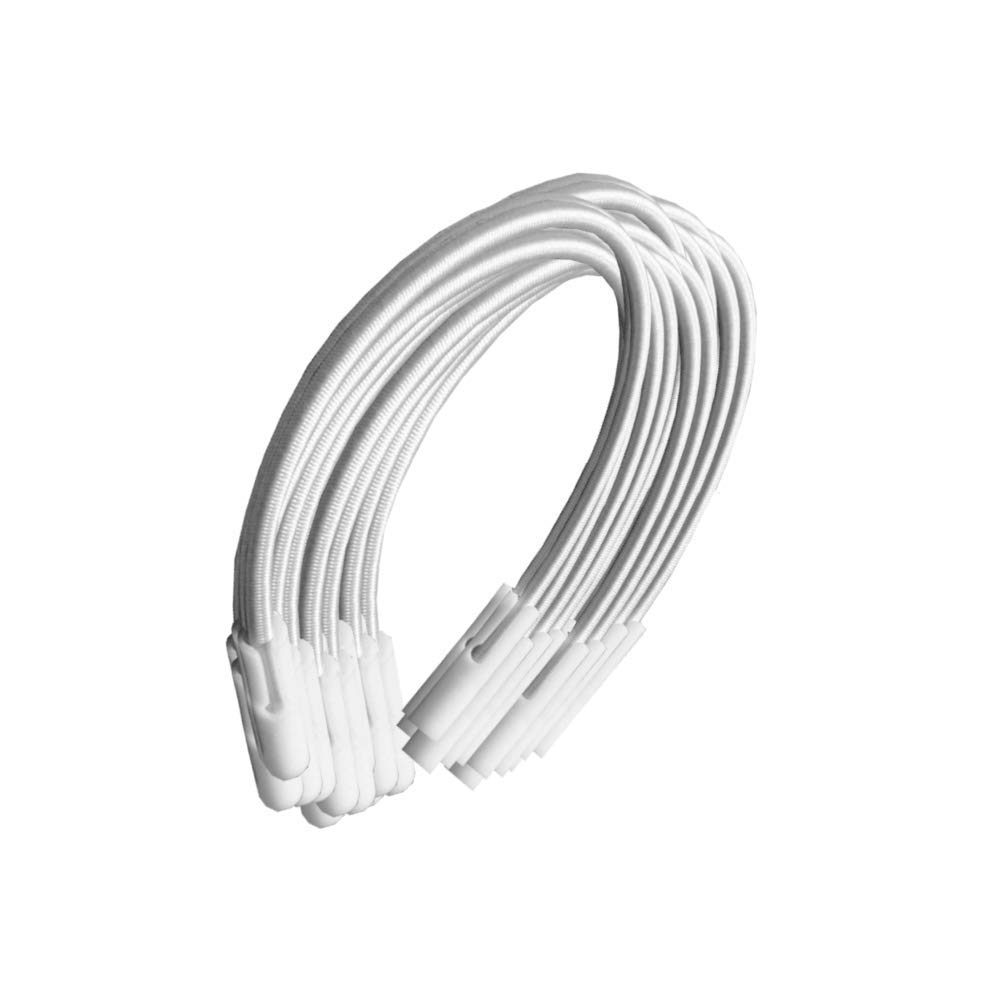 PisciHogar Tensores Lona de Piscina. Goma elástica de Gran Resistencia para el cobertor de Invierno. Regulables. (50 und, Blanco)