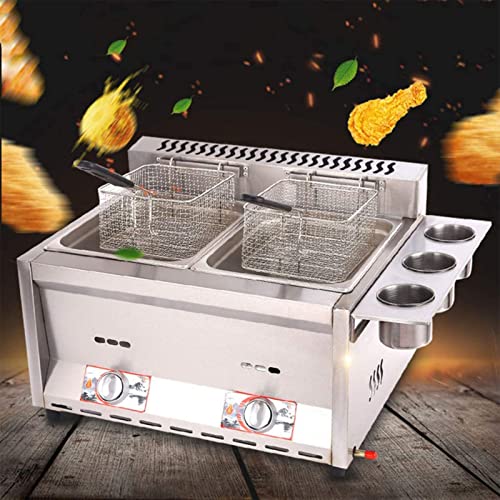 Professionelle Fritteuse, 12L Doppelfritteuse mit Körben und Deckeln, Doppelchips-Fritteuse für Donuts, leicht zu reinigen – Bild 5