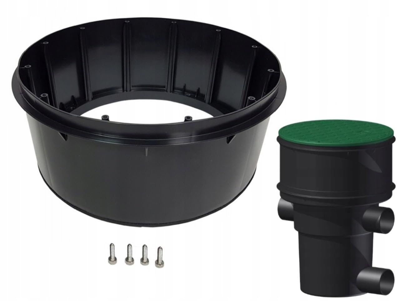 Regenwasserfilter Vorfilter Zisternenfilter mit Aufsatz Erdtank Gartenfilter Wasserspeicher Zisterne Feinfilter Brunnenfilter Fallrohrfilter Überlauffilter Drainage KG Rohr