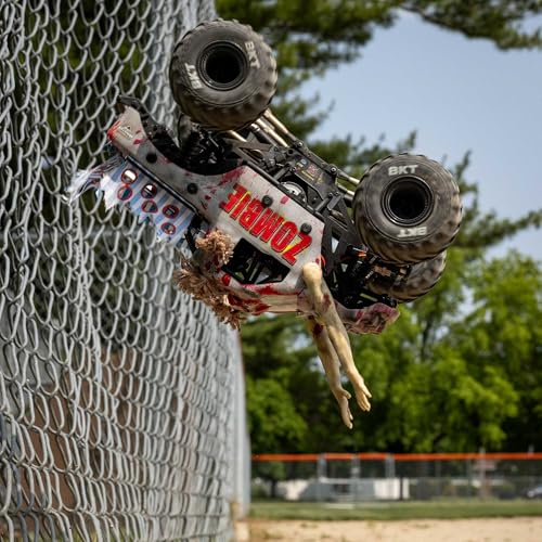 Image of Losi 1 /18 Mini LMT Zombie 2S 4X4 RTR Brushed Monster Truck Battery & Charger Included Red LOS01026T4