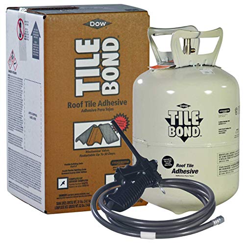 Dow Tile Bond Roof Tile Adhesive, Single Part Polyurethane, 23 lb Complete Kit with Hose and Trigger Applicator Gun