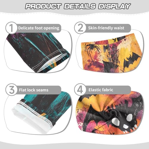 Halloween Spooky Bat Spider Ghost Girls Casual Leggings for Kids Printed Long Pant Bottoms Stretch and Soft3