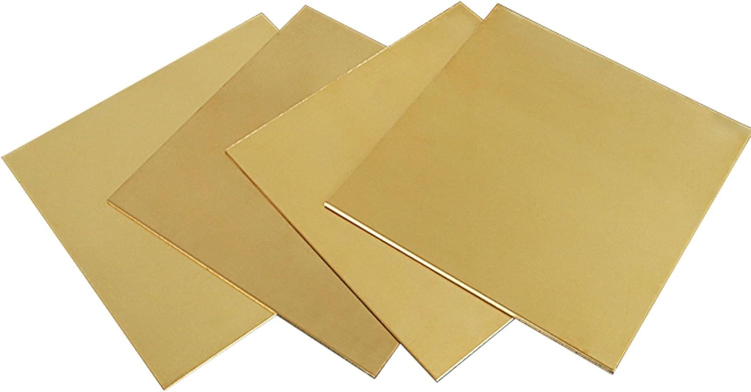 4 arkusze o grubości 1,2 mm Płyta mosiężna Łatwe do cięcia blachy projektów majsterkowania, elektrotechniki i rzemiosła(200mm*600mm)