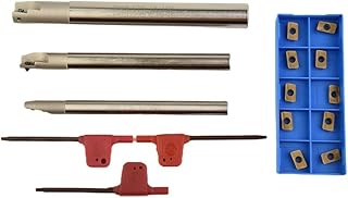 BAP 300R C10-10+C12-12+C16-16 For CNC Indexable End Mill Holder Tool with 10Pcs APMT1135 Carbide Inserts, Alloy Steel Replaceable Turning Tool Holder for CNC Machining, High