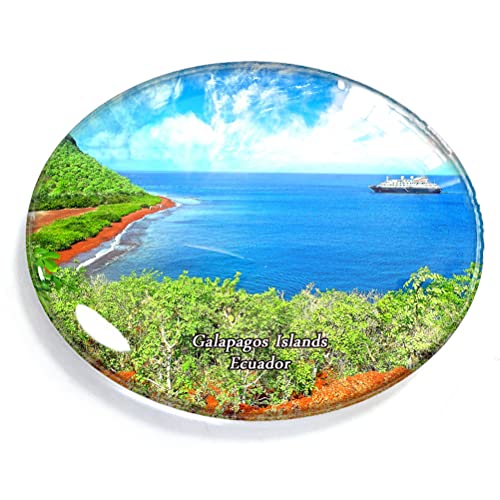 Imán para nevera o congelador, diseño de Islas Galápagos, Ecuador, para decoración de recuerdo, ovalado, cristal, pizarra blanca