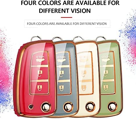 Miniatura 7 de HIBEYO Para Nissan Rogue Flip 3 Botones Funda de Llave Blanda de TPU Protector de Llave Inteligente Soporte de Llave para Nissan Rogue Select Sport